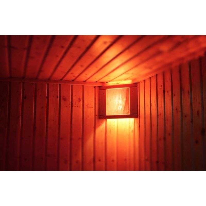 Salzkristalllampe in einer Sauna