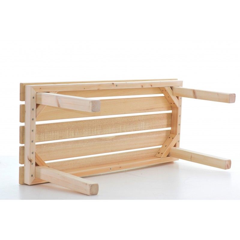 Saunabank / Saunahocker Abachi, liegend, Ansicht Unterseite