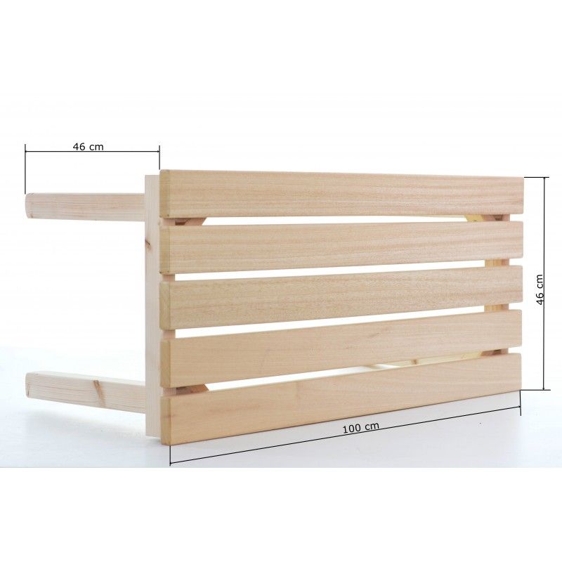 Saunabank / Saunahocker Abachi, liegend, Ansicht Oberseite